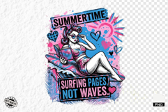 Retro Bookish Girl PNG Illustration Product Image 1