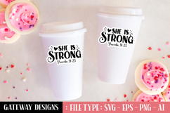 She Is Strong Proverbs 31:25 sticker design Product Image 1