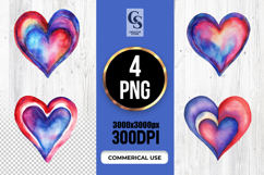 Abstract Watercolor Heart Illustration Clipart PNG Product Image 1