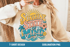 Sunshine State Of Mind Sublimation PNG | Retro Beach Design Product Image 1