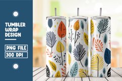 Abstract Shapes And Leaves Tumbler Wrap Sublimation Product Image 1