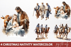 Christmas Nativity Watercolor Clipart PNG Product Image 1