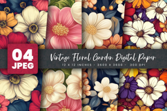 Vintage Floral Garden Digital Paper Product Image 1