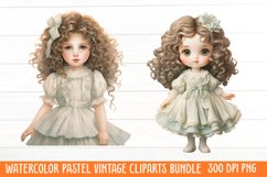 Watercolor Pastel Vintage Clipart Product Image 1