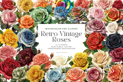 Retro Vintage Roses Cliparts Product Image 1