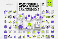 56 Fintech Finance Technology Icon Bundle EPS Web UI Design Product Image 1