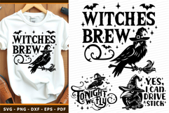 Funny Halloween SVG, Raven SVG, Witch T shirt designs PNG Product Image 1