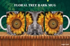 Sunflower on Bark Mug Wrap | 11 oz | Sublimation Product Image 1