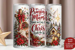 Blessed Mama Christmas 20oz Tumbler Wrap, Christian Mom Chri Product Image 2