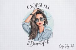 Funny Beautiful Girl Quotes Sublimation Design PNG Product Image 2