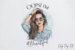 Funny Beautiful Girl Quotes Sublimation Design PNG Product Image 2