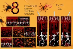 Funny Halloween | 8 Skinny tumbler sublimation designs, JPG Product Image 1