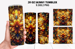 Flower Skinny Tumbler 20oz Wrap Design, Flowers Tumble PNG Product Image 1