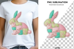 Patchwork bunny png design for T-shirts Product Image 1