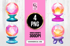 Colorful Crystal Stand Clipart Sublimation Png Product Image 1