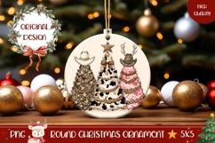 Rustic Christmas Ornament Print, Leopard Christmas Ornament Product Image 1