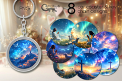 Christian Cross | Faith 8 car coaster &amp; key chain designs Product Image 1