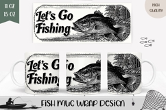 Let&#039;s Go Fishing Mug Wrap, Dad Coffee Mug, Cartoon Fish Mug Product Image 1