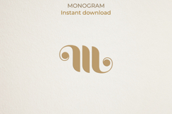 M Monogram Logo, Elegant Initial Monogram Product Image 1