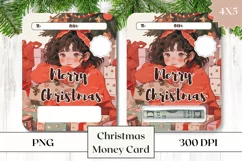 Printable Christmas Money Card Design, Kawaii Money Card Product Image 1