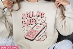 Call me baby PNG, Retro Valentine PNG Product Image 1