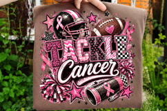 Tackle Cancer Football PNG, Pink Ribbon Football Sublimation Product Image 3
