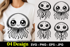 Cute Jellyfish SVG PNG Product Image 1