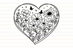Flower in Heart Svg , Flowers Svg, Wildflower Svg, Product Image 8