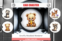 Scruffy Woodland Wanderers Car Coaster Product Image 1