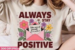 Always stay positive PNG, Retro Positive Sublimation PNG Product Image 2