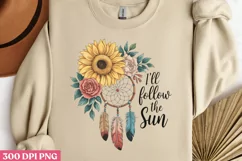 ll follow the sun PNG, Sunflower Quote Collection Clipart P Product Image 2
