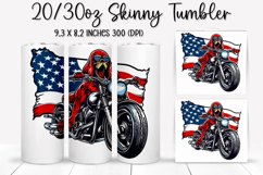 Dog Skull Ride An American Flag - Tumbler Sublimation Design Product Image 1