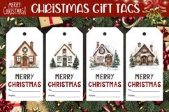 Christmas House Gift Tags, Christmas Gift Tag Printable Product Image 1