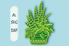 Cactus 3D Multilayer SVG/ Cactus 3D mandala/ Cactus paper cu Product Image 1