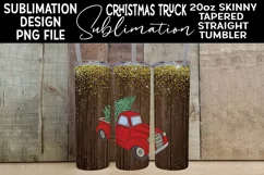 Christmas Truck Wood Submilation Glitter 20oz Tumbler Design Product Image 1