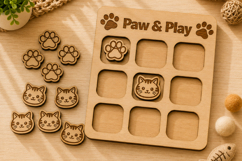 Cat Tic Tac Toe Laser Cut SVG Product Image 1