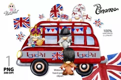English gnomes on the bus, London, English bus, The Queen Product Image 1