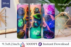Gemstones Tumbler Design, Minerals Tumbler Template Product Image 1