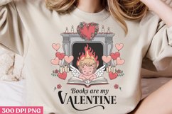 Books are my valentine PNG, Sweet Valentines Sublimation PNG Product Image 1