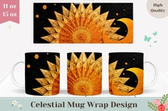 Celestial Mug Wrap, Sun Mug Template, Moon Mug Design Product Image 1