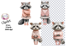 Raccoon, Shabby Chic, Ephemera, PNG, Clipart Product Image 1