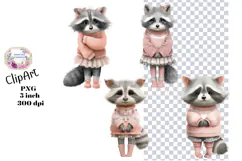 Raccoon, Shabby Chic, Ephemera, PNG, Clipart Product Image 1