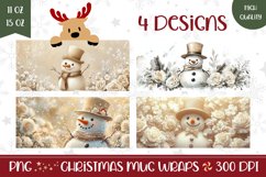 Christmas Snowman Mug Design, Winter Mug Sublimation Product Image 1