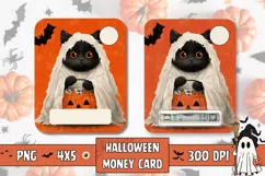Halloween Cat Money Card Printable, Kids Money Card Product Image 1