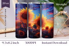 Sunflowers Sublimation Design, Fall Tumbler Wrap Sublimation Product Image 1