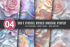 Soft Pastel Roses Digital Paper Product Image 1