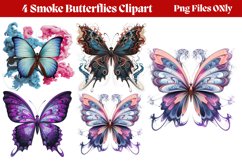Smoke Butterflies Clipart PNG Product Image 1