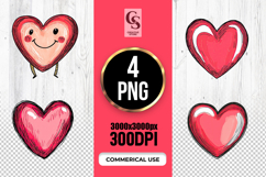 Cute Character Heart Illustrations Clipart Sublimation PNG Product Image 1