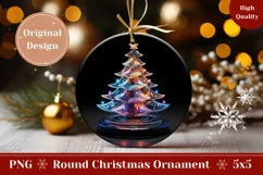 Christmas Ornament PNG, Holographic Christmas Tree Ornament Product Image 1