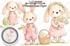 Whimsical Easter Animals PNG, Whimsical Bunny Easter Clipart Product Image 2